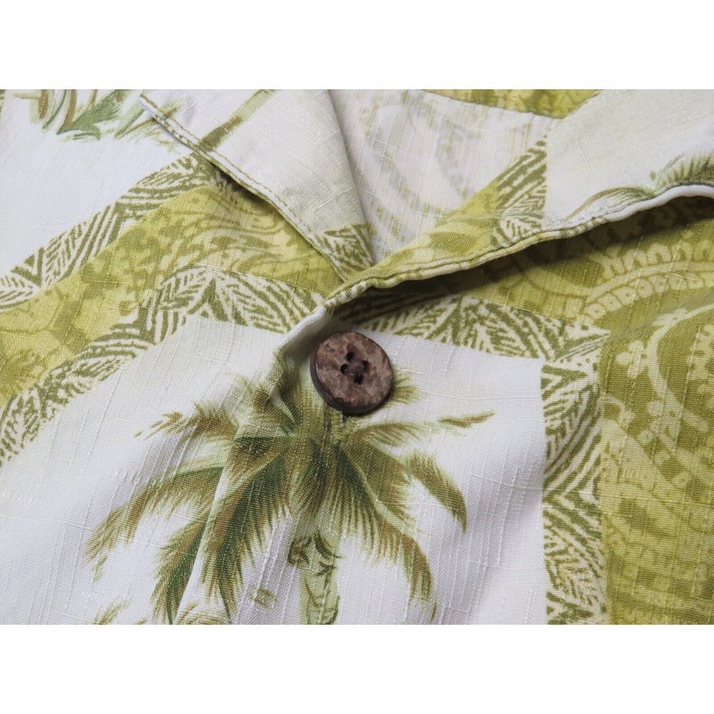 Mens Tommy Bahama Shirt Hawaiian Button Front Paisley Floral Green Size L Silk - Picture 8 of 8